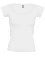 Заказать Футболка женская Melrose 150 с глубоким вырезом, белая